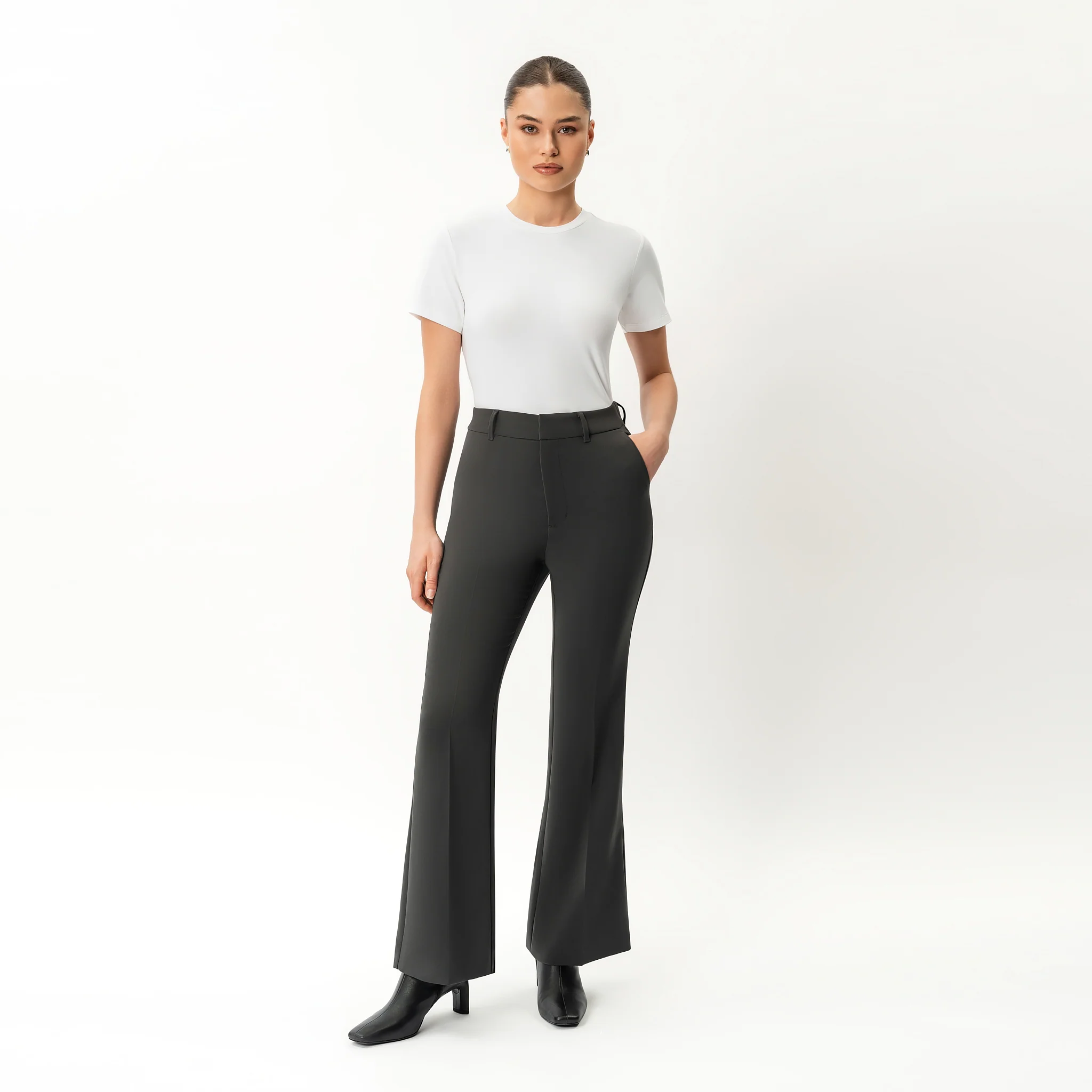 Crepe Bootcut Trouser - Image 5